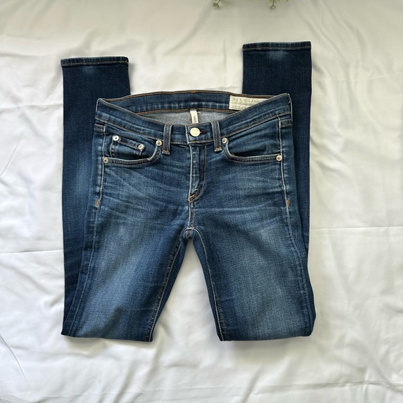 RAG & BONE STRETCH SKINNY JEANS Low rise slim through hip & thigh ankle length - Picture 3 of 7